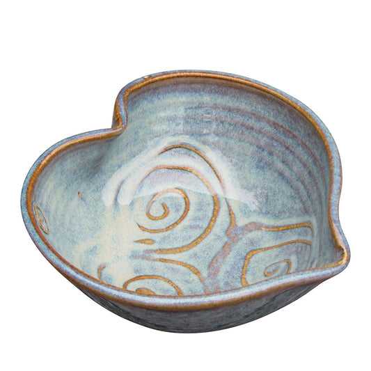 Heart Shaped bowl for serving snacks or holding trinkets. Made by Castle Arch Pottery