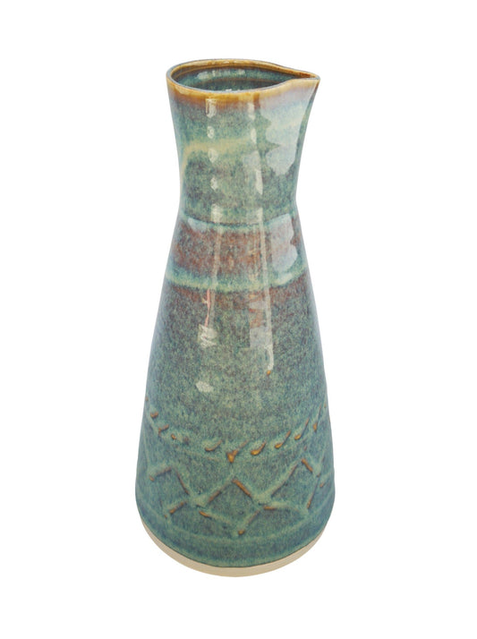 Green Carafe with pattern. Made by Castle Arch Pottery