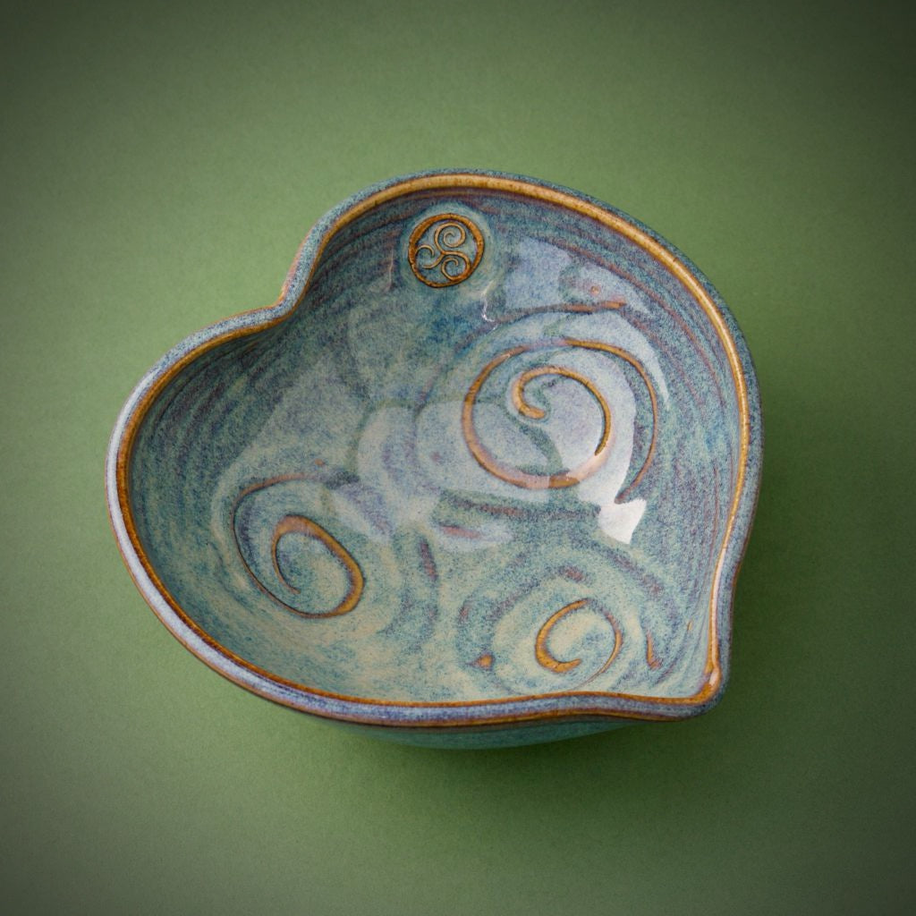 Heart Shaped bowl for serving snacks or holding trinkets. Made by Castle Arch Pottery