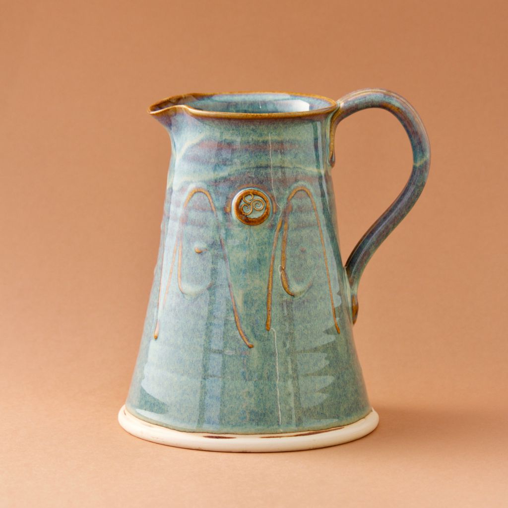 Large Green Pitcher handmade by Castle Arch Pottery