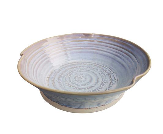 White salad Bowl with pattern. Made by Castle Arch Pottery